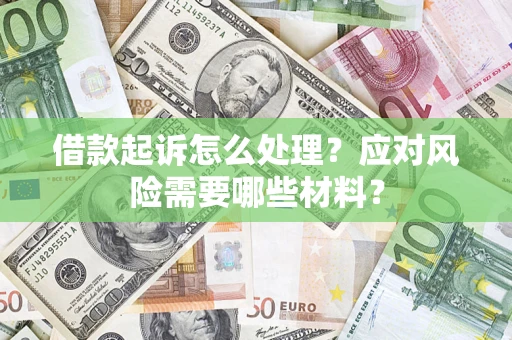 济南借款起诉怎么处理？应对风险需要哪些材料？