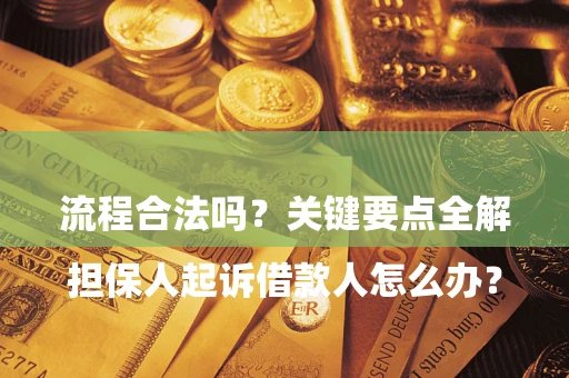 济南

担保人起诉借款人怎么办？流程合法吗？关键要点全解析