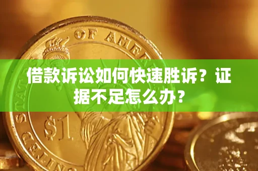 济南借款诉讼如何快速胜诉？证据不足怎么办？